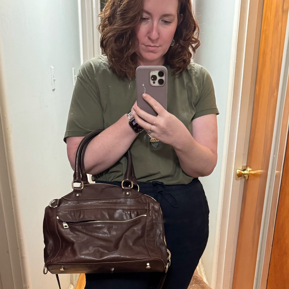 Rebecca Minkoff MAB Dark Brown Leather Satchel Bag